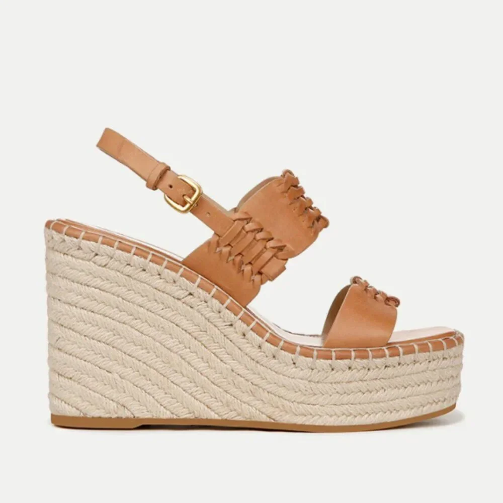Veronica Beard 'Riya' Leather Espadrille Sandals, Natural Tan
